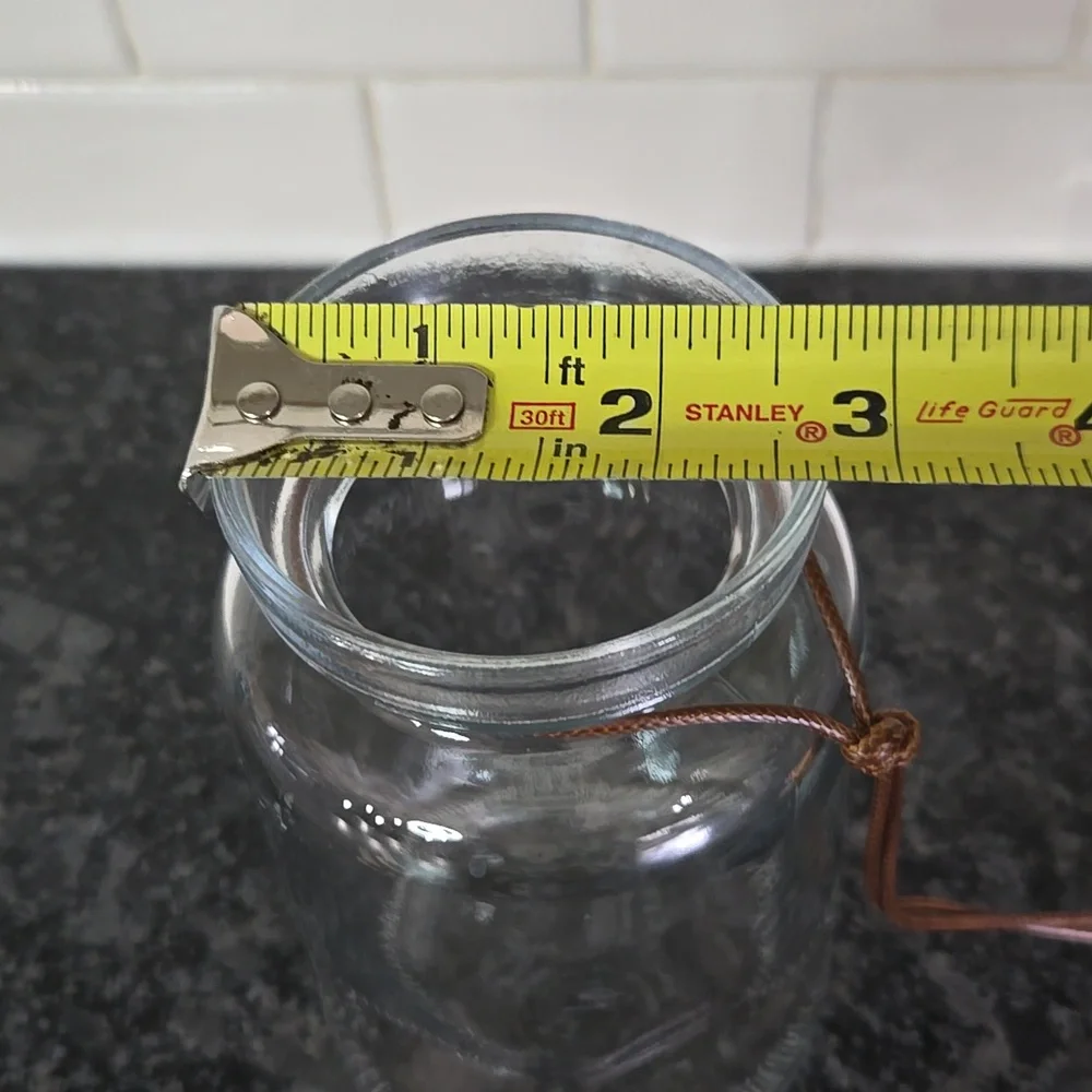 Target Brand Glass Bath Salt Jar with Wood Lid & attached Wooden Spoon